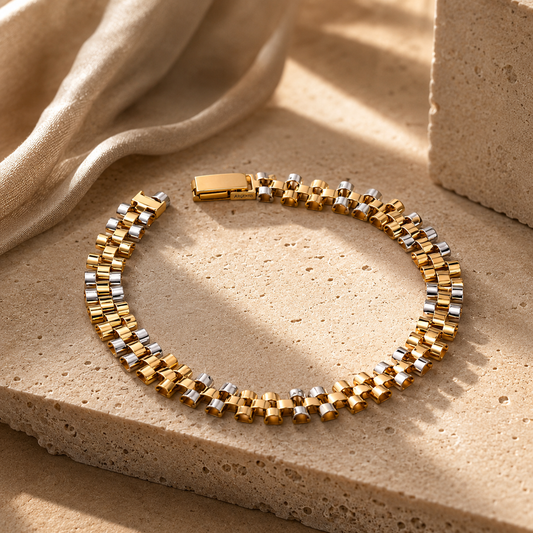18Kt Gold President Link Bracelet for Men