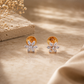 18Kt Yellow Gold Diamond Daisy Huggie Earrings