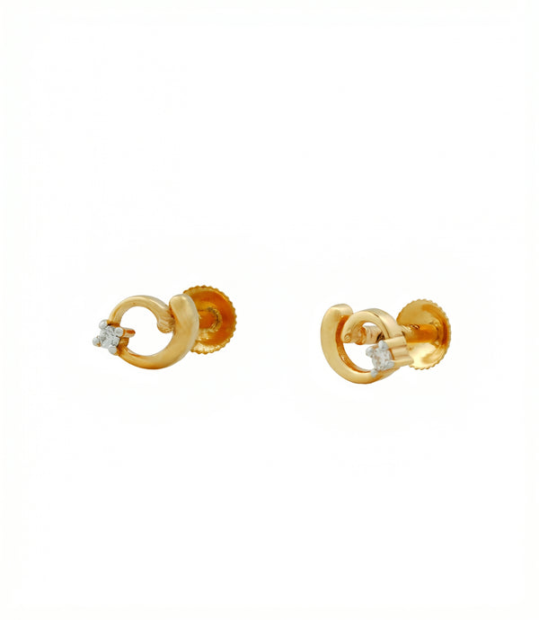 Golu Swirl 18kt Yellow Gold Diamond Earrings