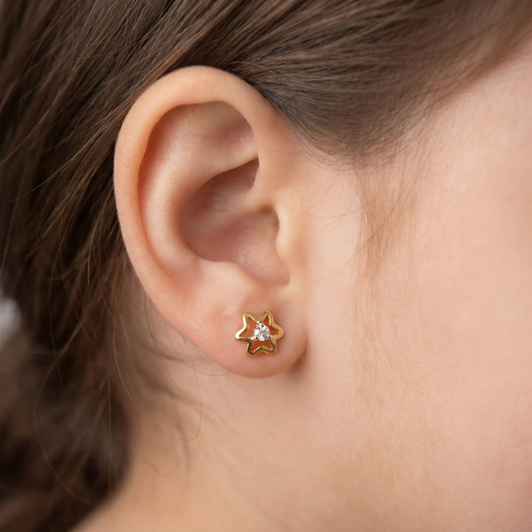 Sitara Star Diamond 18kt Yellow Gold Earrings