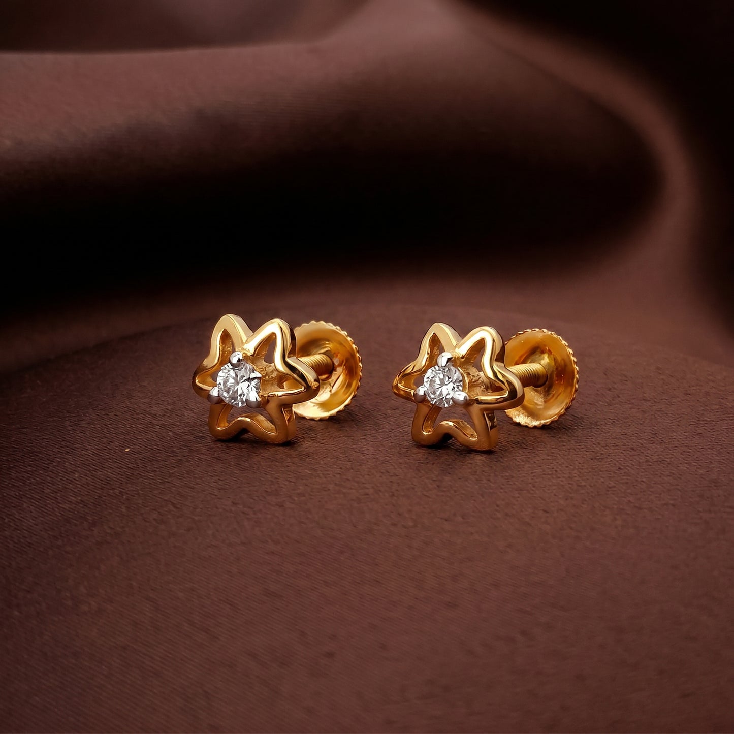 Sitara Star Diamond 18kt Yellow Gold Earrings