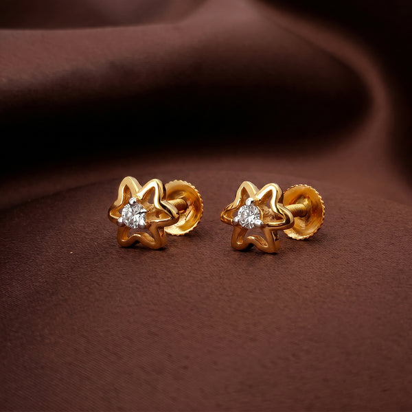 Sitara Star Diamond 18kt Yellow Gold Earrings