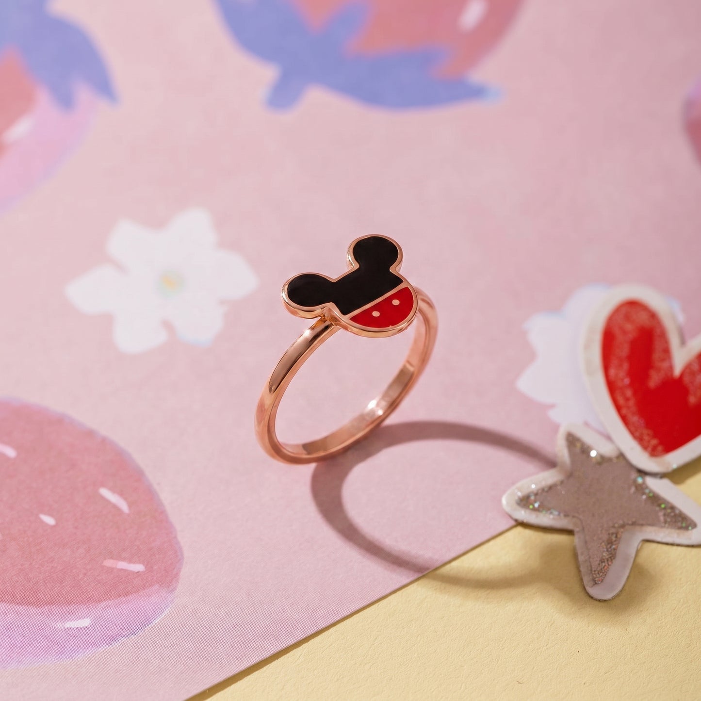 Mickey Kids Enamel 18kt Rose Gold Ring