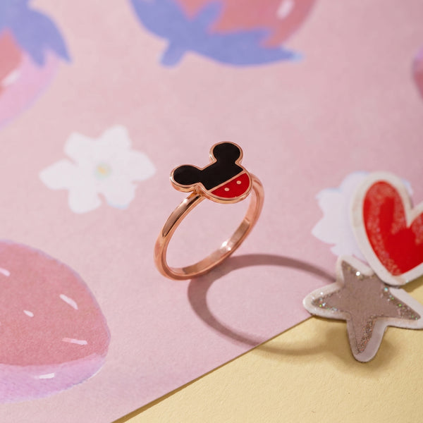 Mickey Kids Enamel 18kt Rose Gold Ring