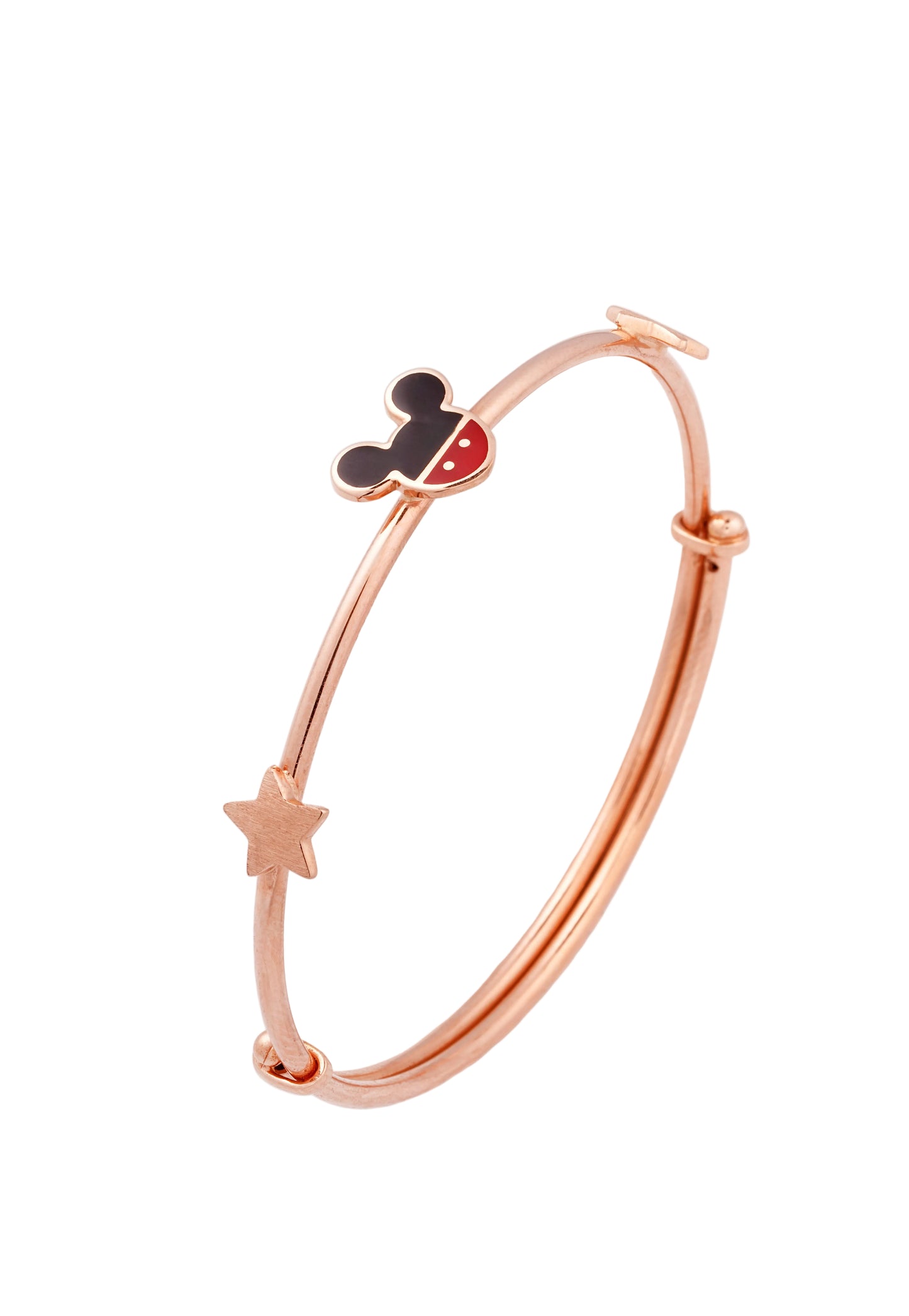 Chutti Kids Mickey & Star 18kt Rose Gold Bangle Pair