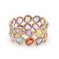 Pastel Mosaic Twin Band 18kt Gold Ring for Women