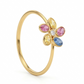 Multi Stone 18kt Party Wear Gold Ring for Women