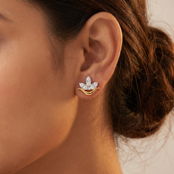 Trielle Bloom 18kt Diamond Stud Earrings for Women