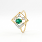 Emerald Rhombus Aura 18kt Diamond Ring for Women