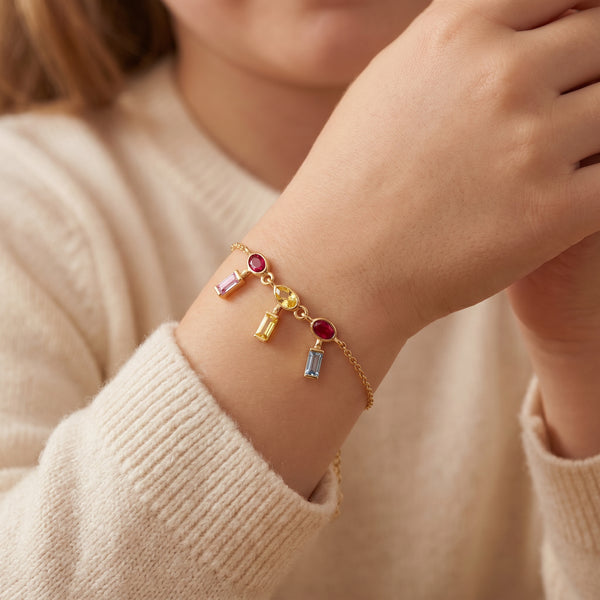 Mixed Gemstone Bracelet in 18kt Yellow Gold