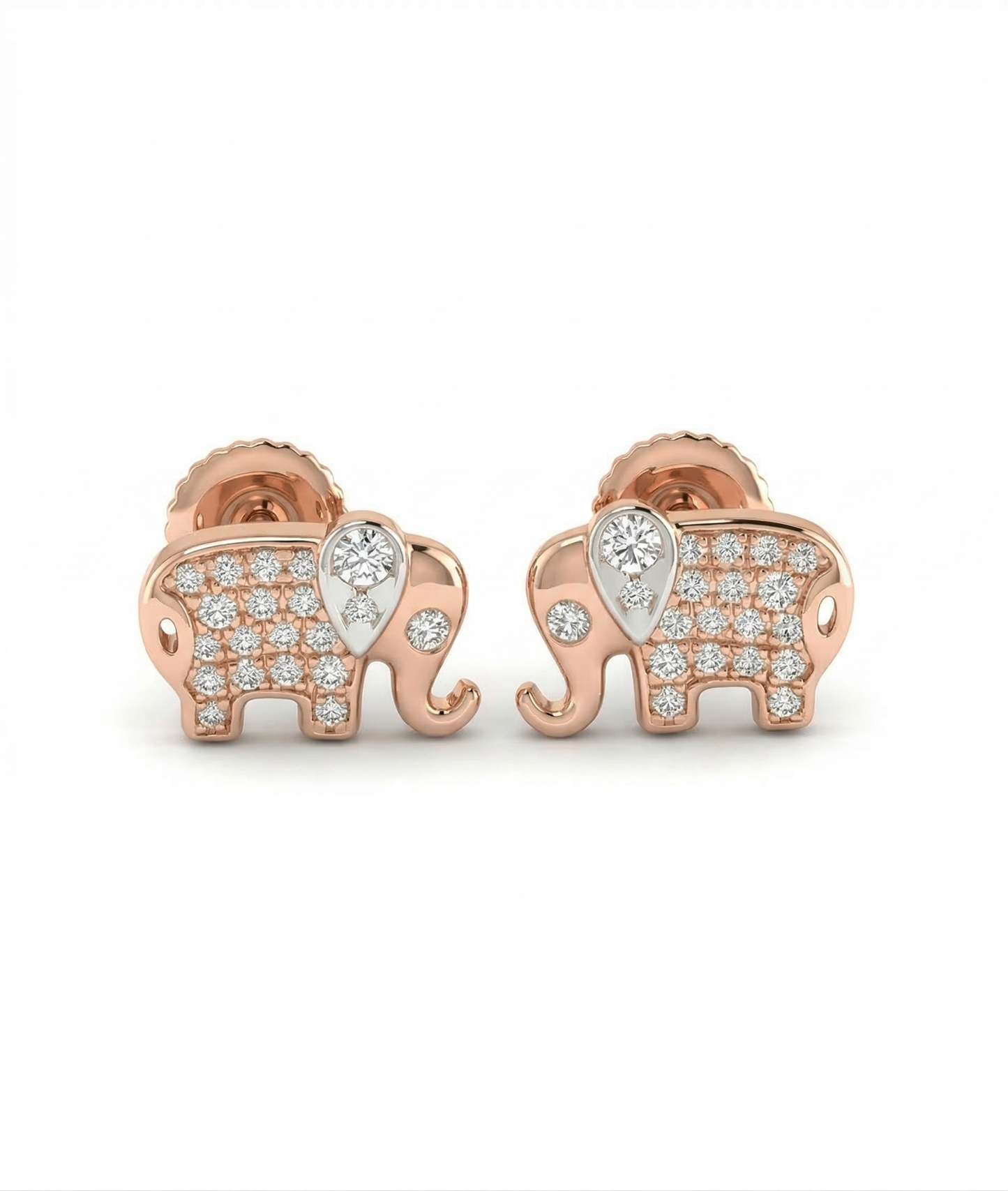 Golden Trunk 18kt Diamond Earrings for Kids