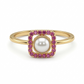 Pearl Square 18kt Diamond Ring for Women