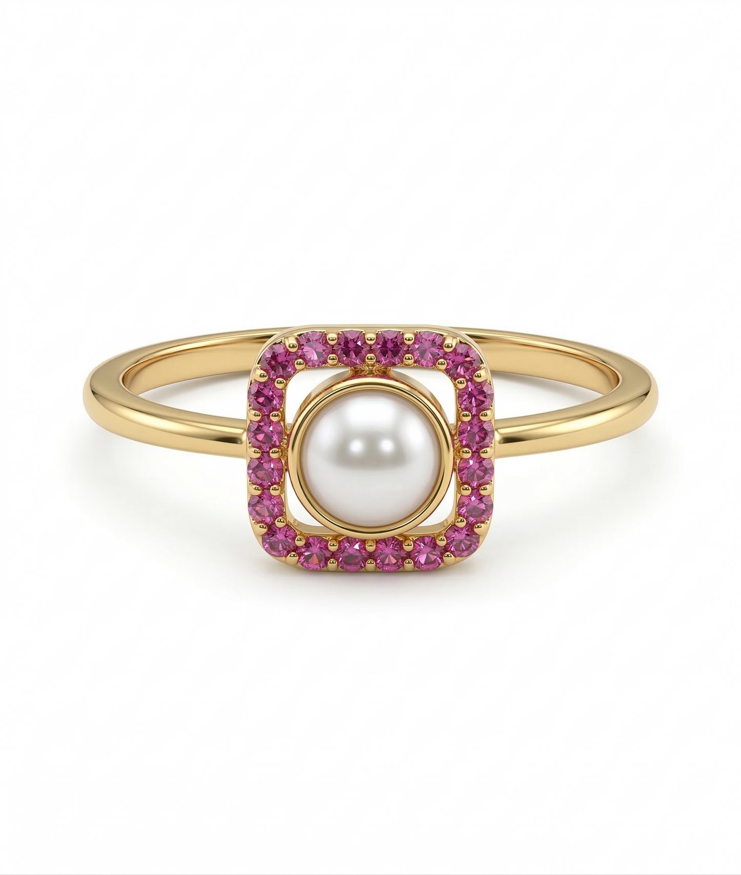 Pearl Square 18kt Diamond Ring for Women