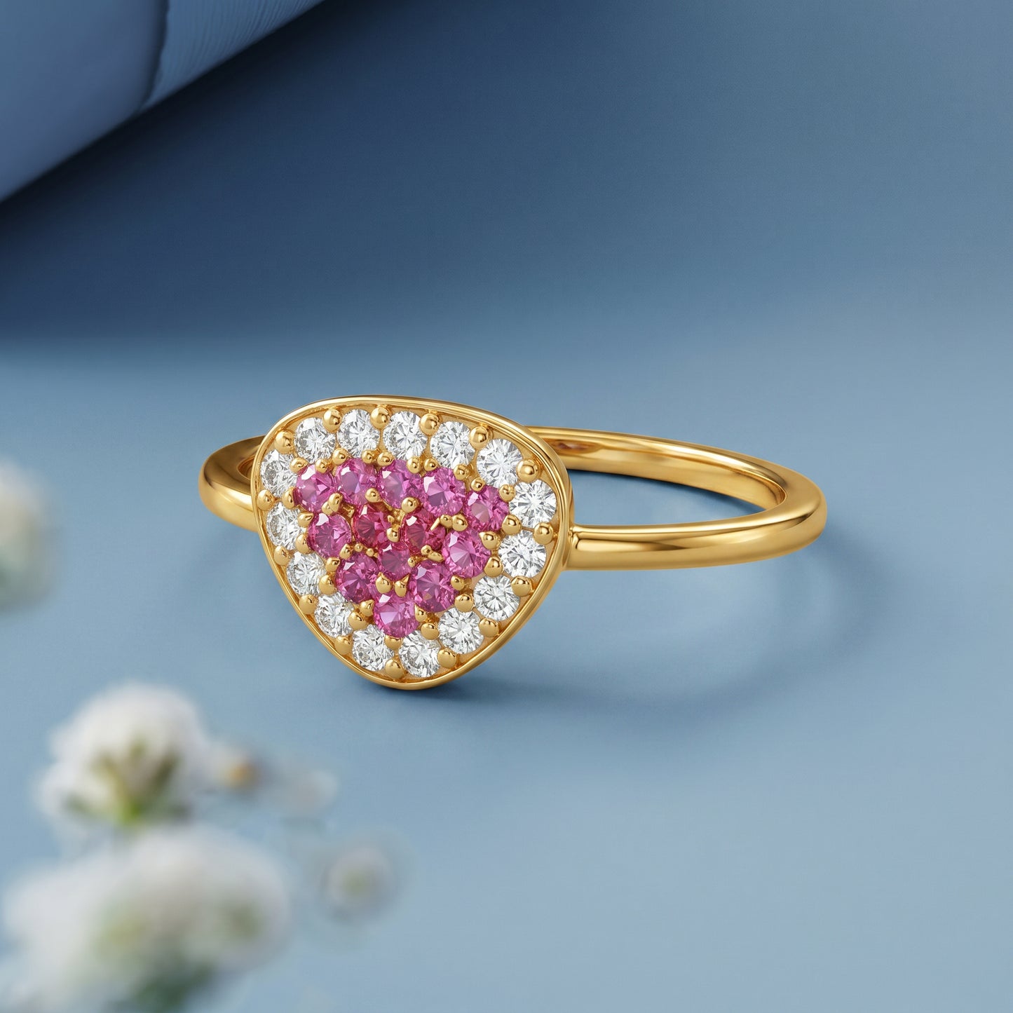 Berry Blush Ombre Heart 18kt Women’s Diamond Ring