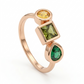 Geo Trio Shape Gemstone Women’s 18kt Gold Ring