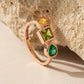 Geo Trio Shape Gemstone Women’s 18kt Gold Ring