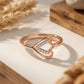 Open Heart Rose Gold 18kt Diamond Ring For Women