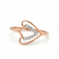Open Heart Rose Gold 18kt Diamond Ring For Women