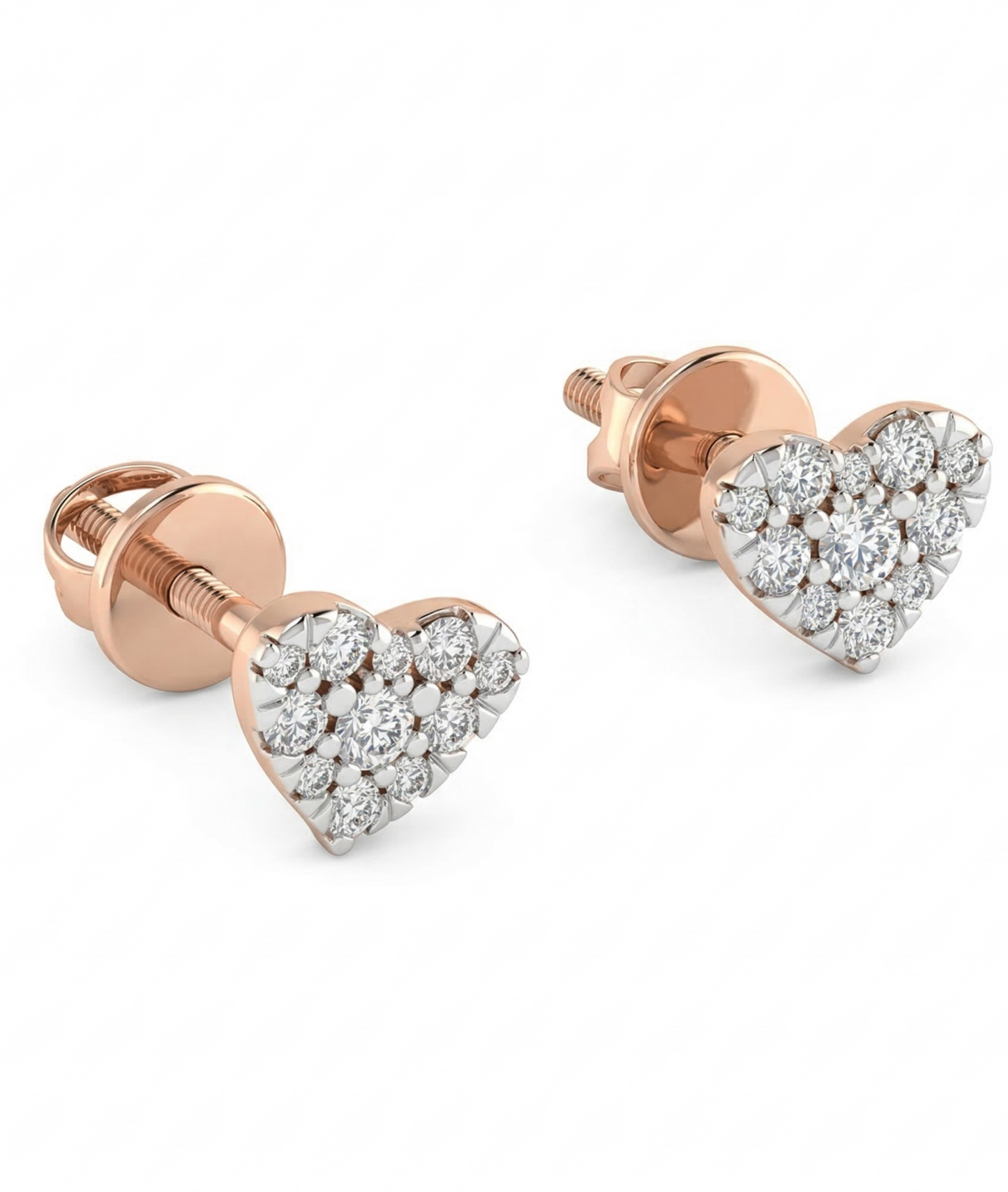 Tiny Heartelle 18kt Diamond Daily Wear Stud Earrings