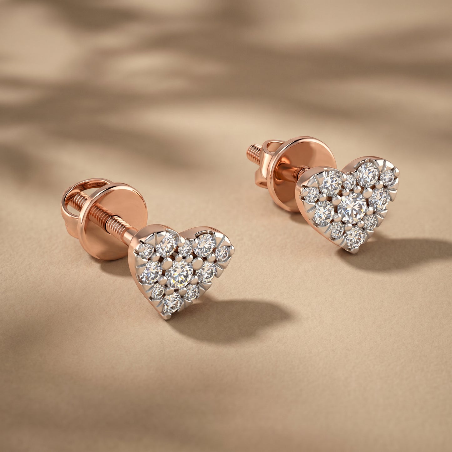 Tiny Heartelle 18kt Diamond Daily Wear Stud Earrings