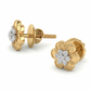 Dual Bloom Aura 18kt Diamond Stud Earrings for Women