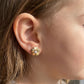 Pyaari 18kt Gold Heart Flower Diamond Earrings