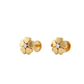 Pyaari 18kt Gold Heart Flower Diamond Earrings