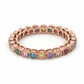 Multicolour Stones 18kt Wedding Gold Ring for Women