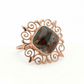 Royal Swirl Earth Stone 18kt Party Wear Gold Ring