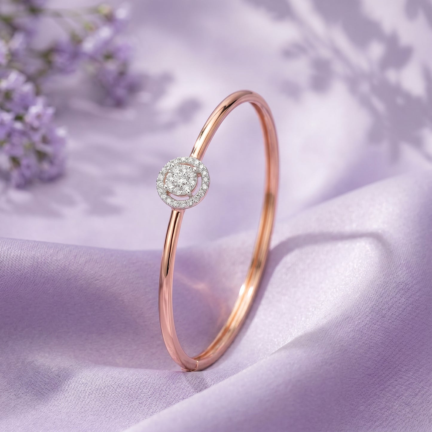 Cluster Halo Everyday Diamond Bracelet  in 18kt Rose Gold