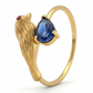 Aviora Bird Motif Sapphire 18kt Gold Ring for Women