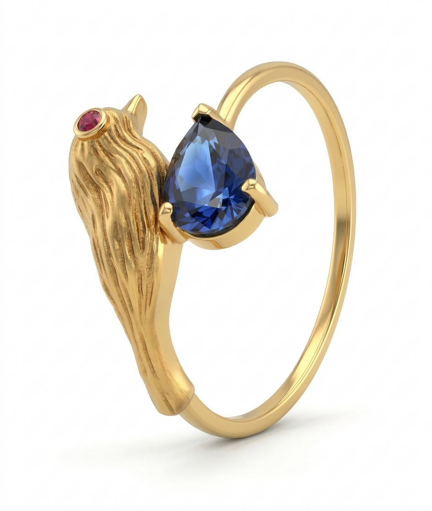 Aviora Bird Motif Sapphire 18kt Gold Ring for Women
