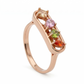 Quad Glow Multi-Colour Bar 18kt Gold Ring For Women
