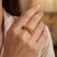 Quad Glow Multi-Colour Bar 18kt Gold Ring For Women