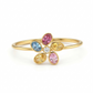 Multi Stone 18kt Party Wear Gold Ring for Women