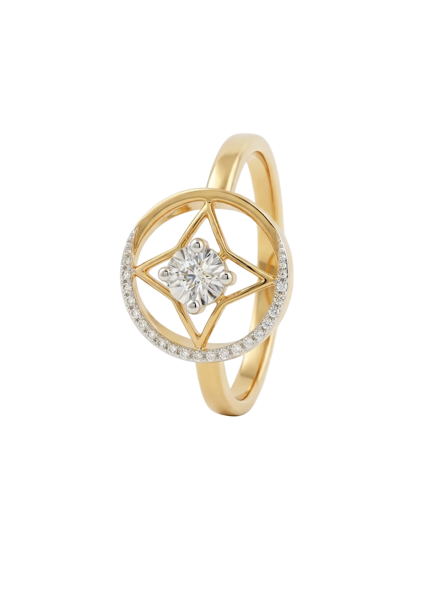 Pentacle 18kt Diamond Ring for Women