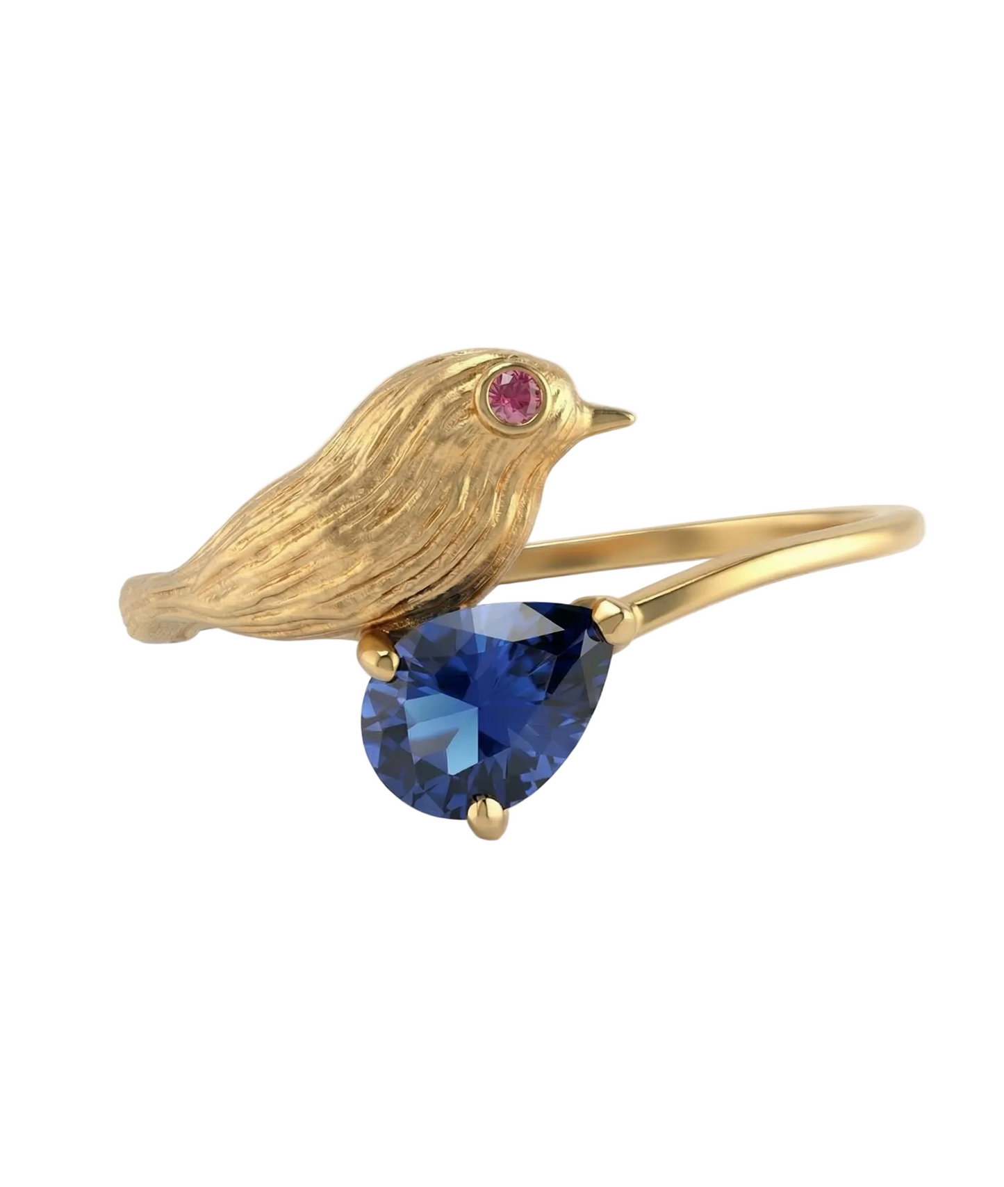 Aviora Bird Motif Sapphire 18kt Gold Ring for Women