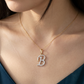 18KT Gold Diamond Initial "B" Pendant For Women