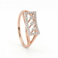 Leaf Frame Rose Gold 18kt Diamond Ring for Women