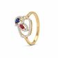 Dual Gemstone Aura 18kt Diamond Ring for Festive Wear