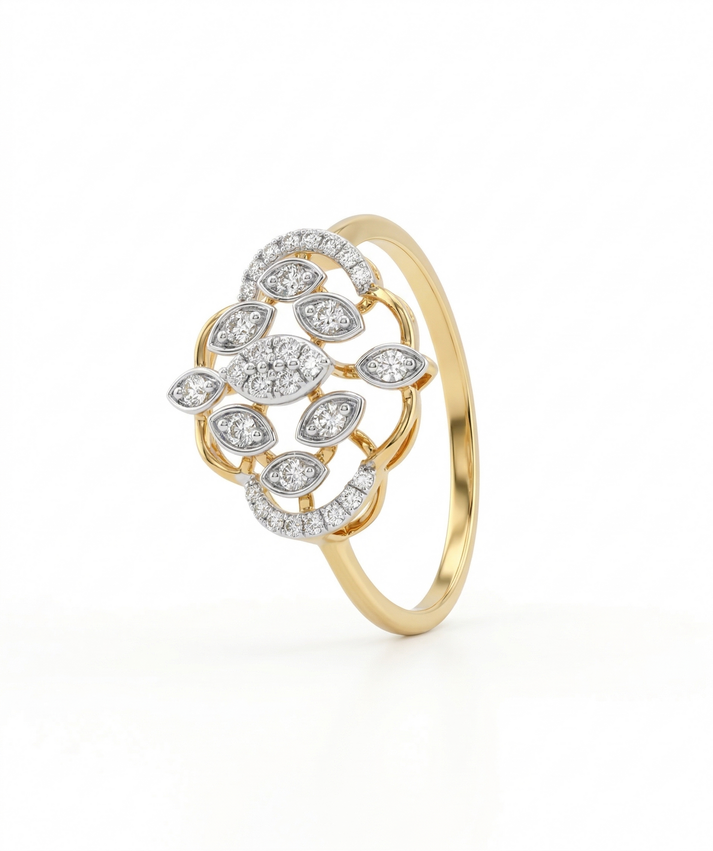 Petal Bloom 18kt Diamond Ring for Daily Wear