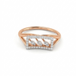 Leaf Frame Rose Gold 18kt Diamond Ring for Women