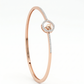 18kt Rose Gold Heart in Circle Minimal Diamond Bangle