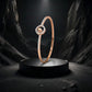 18kt Rose Gold Heart in Circle Minimal Diamond Bangle