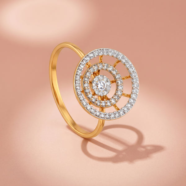 Sunburst 18 KT Diamond Ring for Women