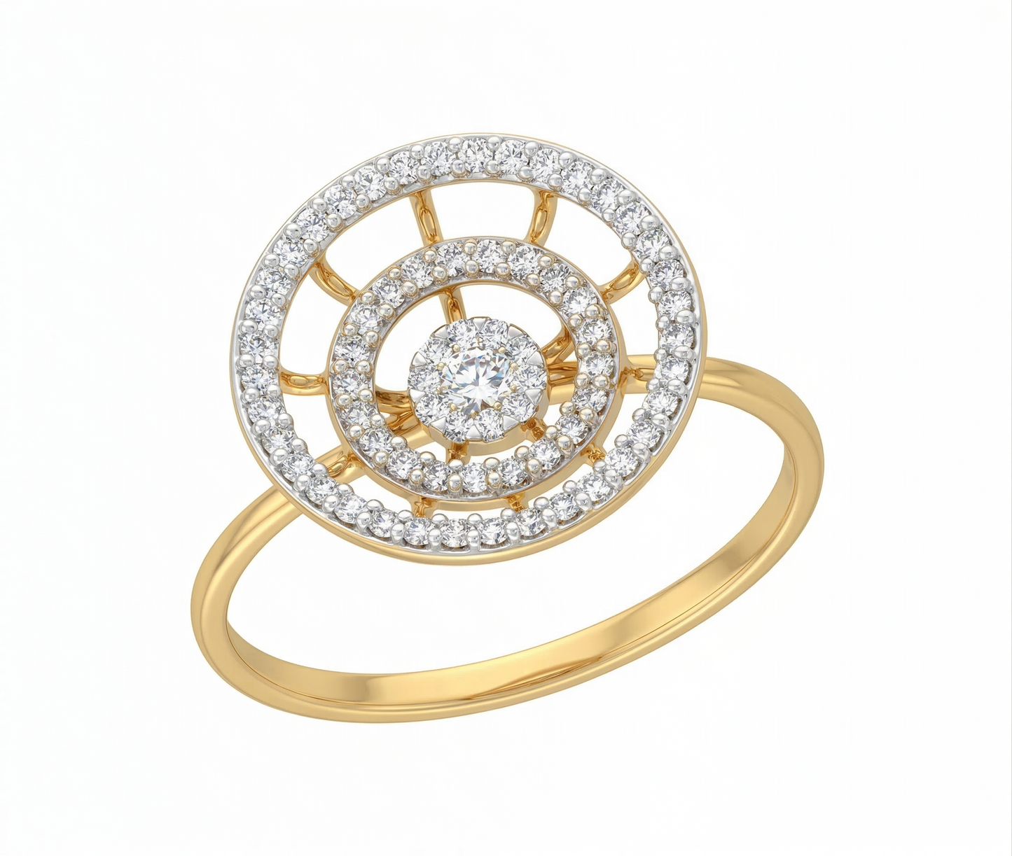 Sunburst 18 KT Diamond Ring for Women