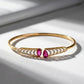 18KT Rose Gold Diamond Open Cuff Bracelet Women