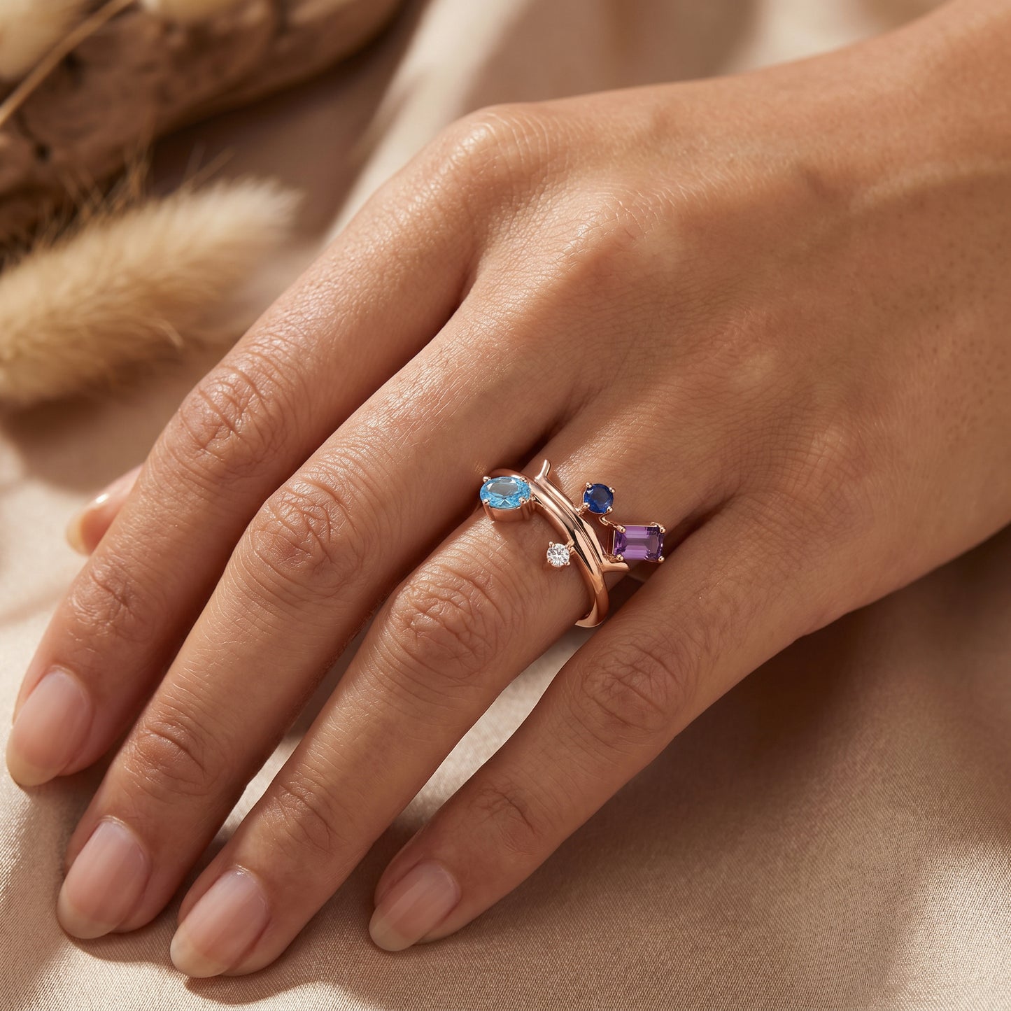 Azure Mixed Fancy Gemstones 18kt Gold Ring