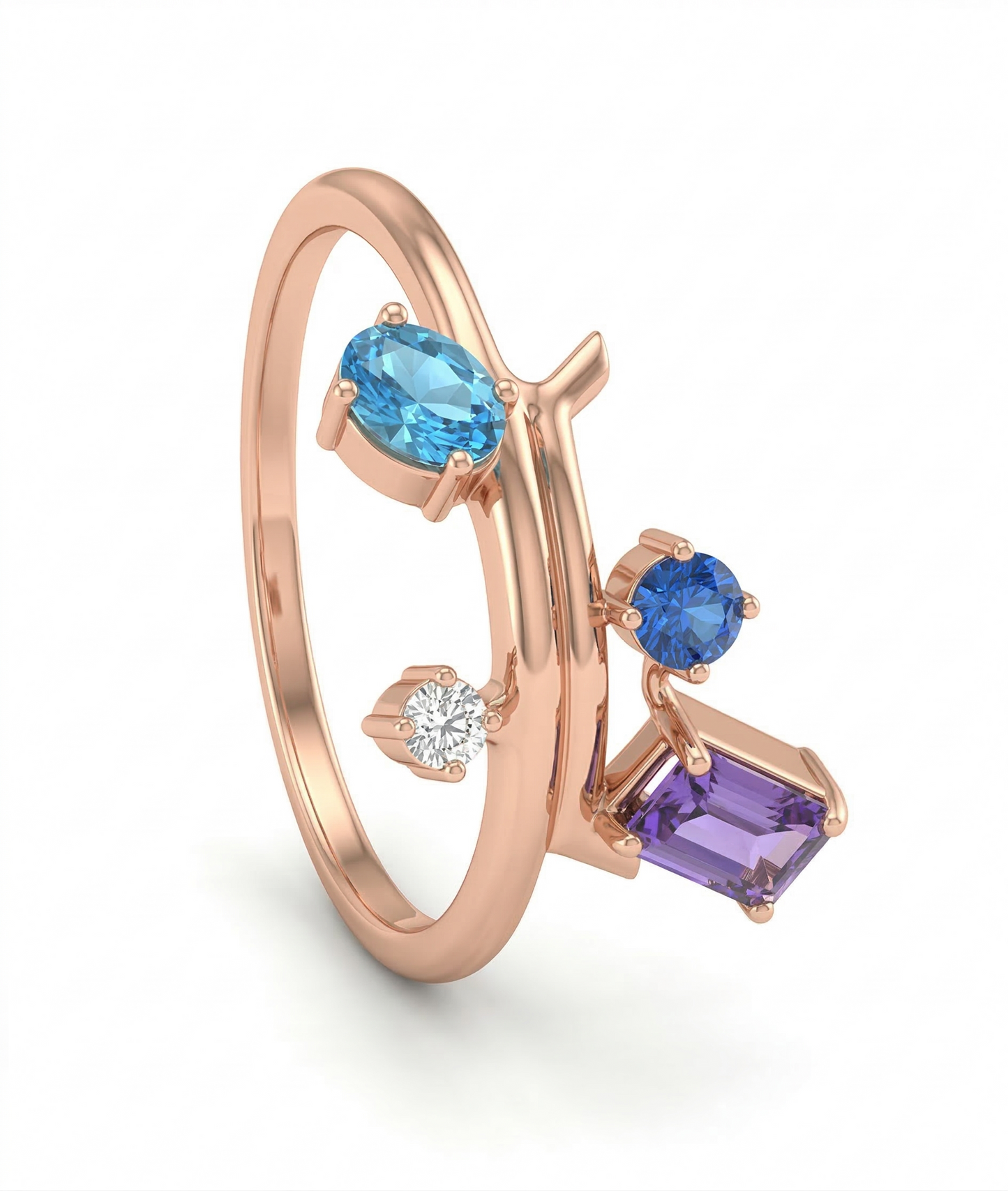 Azure Mixed Fancy Gemstones 18kt Gold Ring
