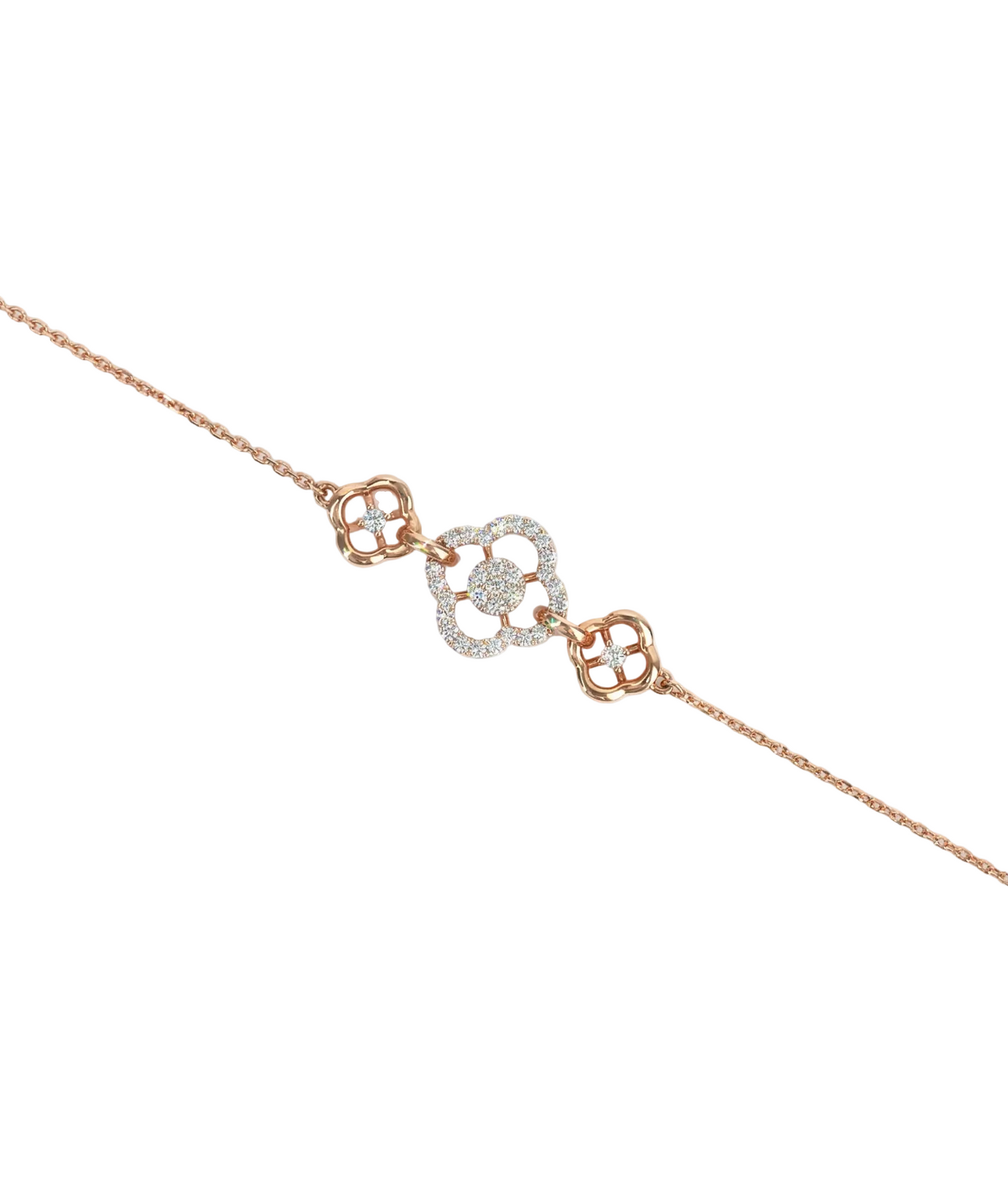 Floral Bloom 18KT Diamond Gold Bracelet For Women